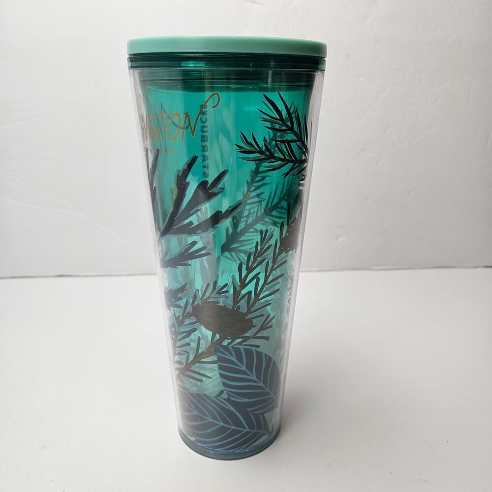 Starbucks Washington Evergreen State Printed 24oz Tumber Venti Pine - No‎ Straw - Picture 2 of 8